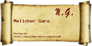 Melicher Gara névjegykártya